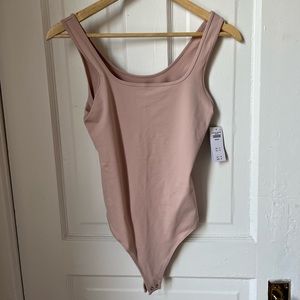 Abercrombie Seamless Fabric Tank Bodysuit Blush Pink in M